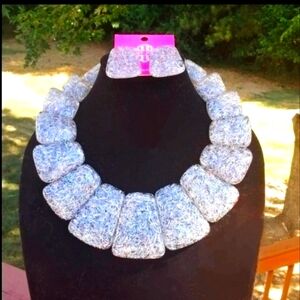 Sassy Jones Silver Olivia Bib and Earrings